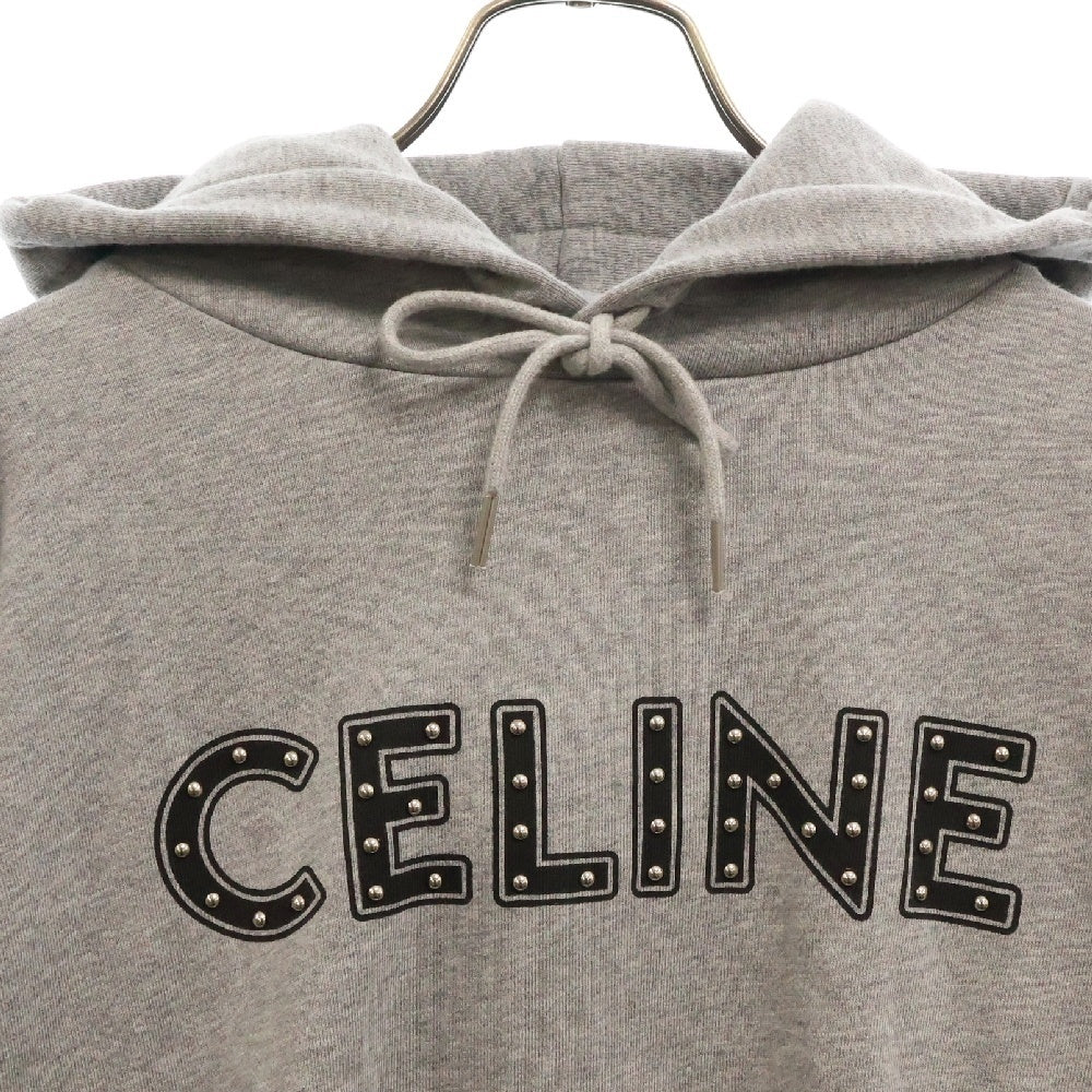 CELINE(セリーヌ) Loose Cotton Sweatshirt With Studs 2Y309052H スタッズルーズコットンスウェットシャツ プルオーバーパーカー フーディ グレー