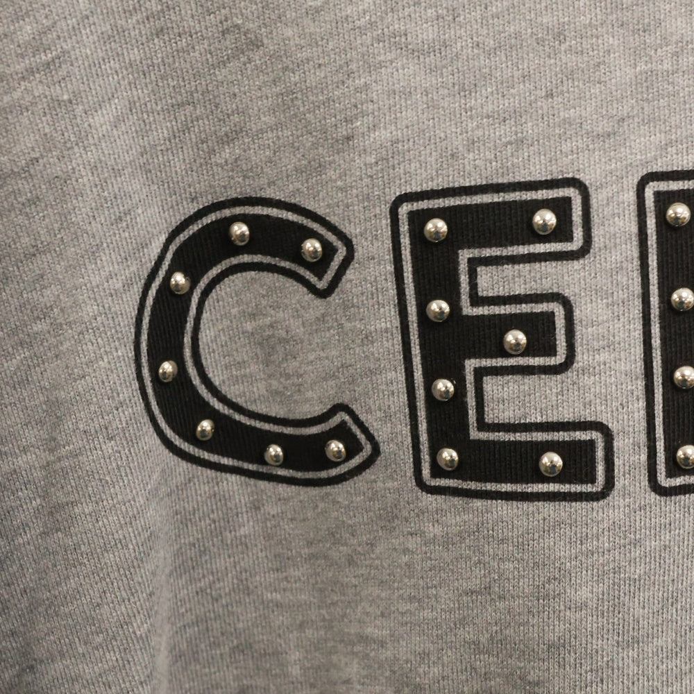 CELINE(セリーヌ) Loose Cotton Sweatshirt With Studs 2Y309052H スタッズルーズコットンスウェットシャツ プルオーバーパーカー フーディ グレー