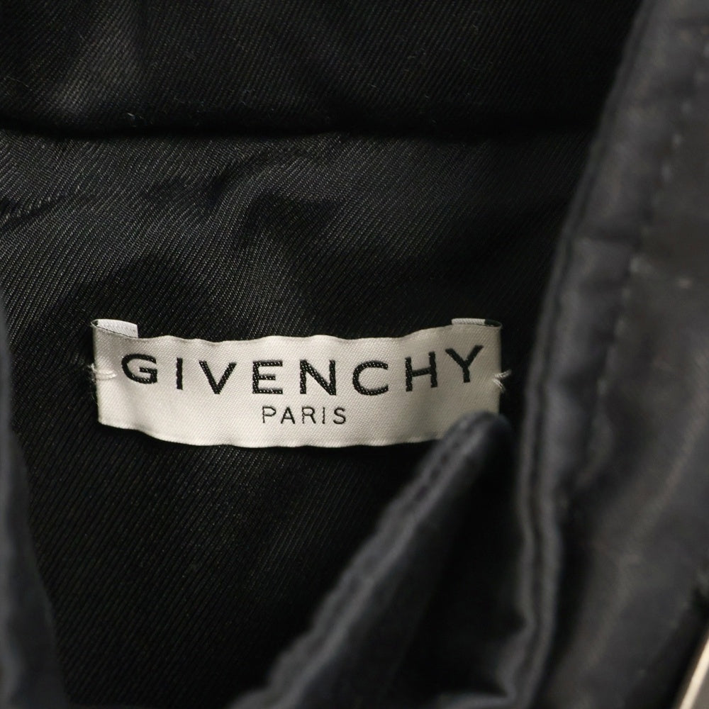 GIVENCHY(ジバンシィ) レザーロゴワッペン付き フィールドジャケット ミリタリージャケット ブラック BM00HN1Y7C