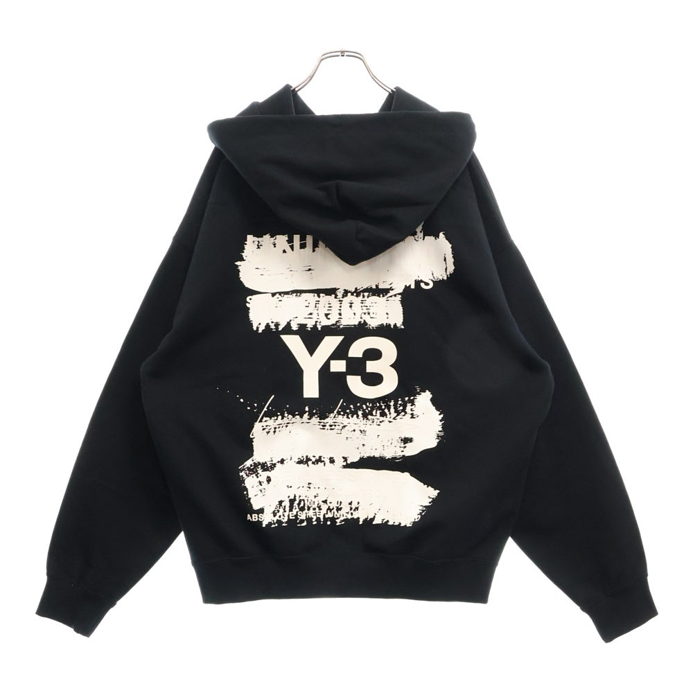 Y-3(ワイスリー) U GFX HOODIE グラフィックプリント プルオーバージャケット ブラック JN4882