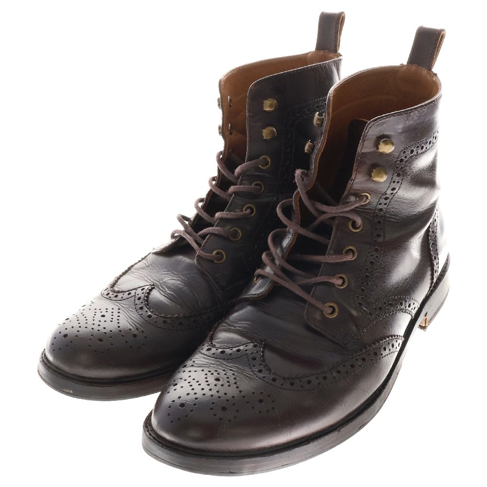 POLO RALPH LAUREN(ポロラルフローレン) Northwick 7ホール レースアップ レザーブーツ ブラウン