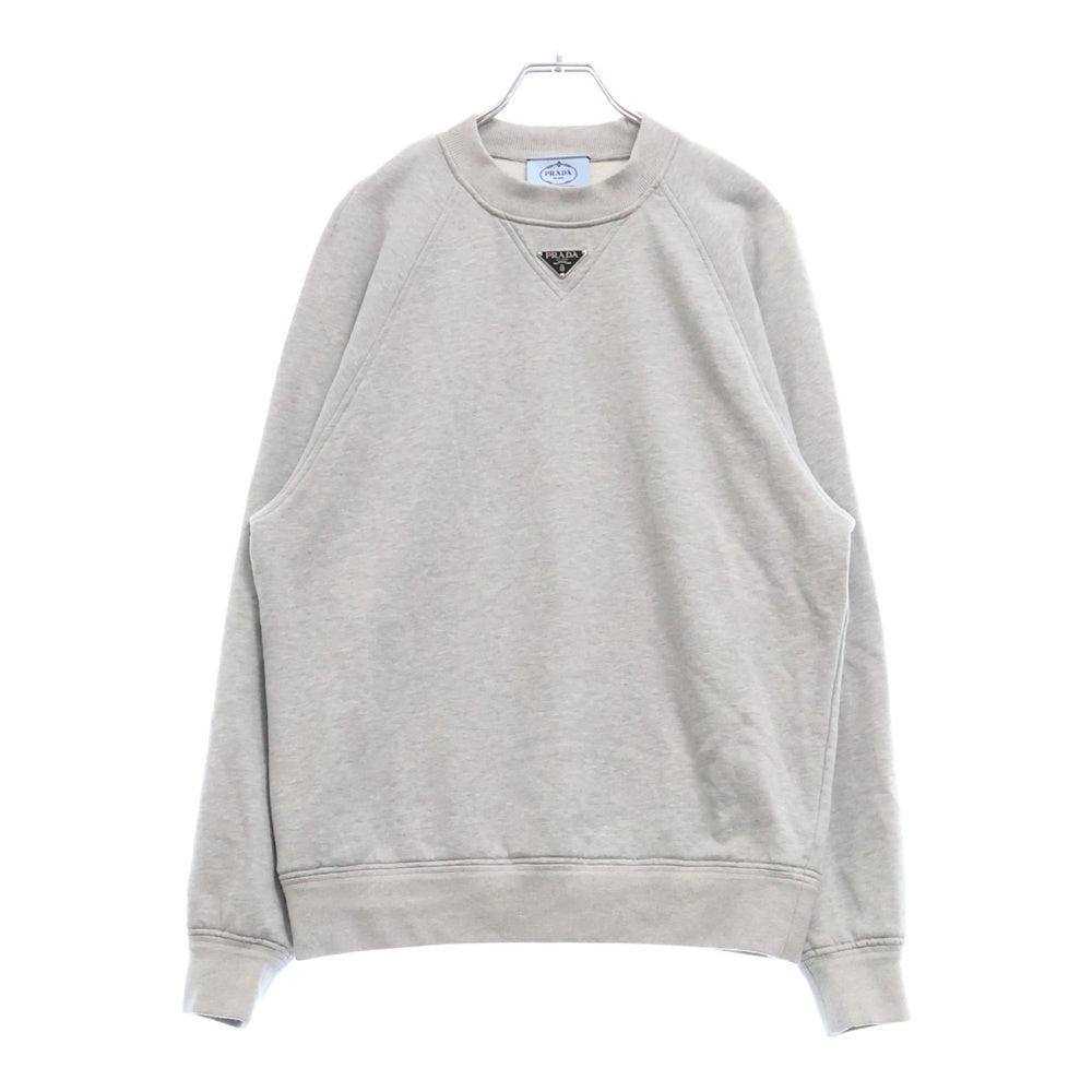 PRADA(プラダ) 23SS トライアングルロゴプレート 長袖スウェット トレーナー グレー 134668 S231 11LN