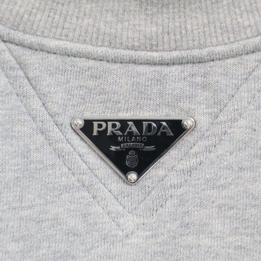 PRADA(プラダ) 23SS トライアングルロゴプレート 長袖スウェット トレーナー グレー 134668 S231 11LN