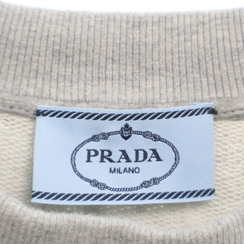PRADA(プラダ) 23SS トライアングルロゴプレート 長袖スウェット トレーナー グレー 134668 S231 11LN