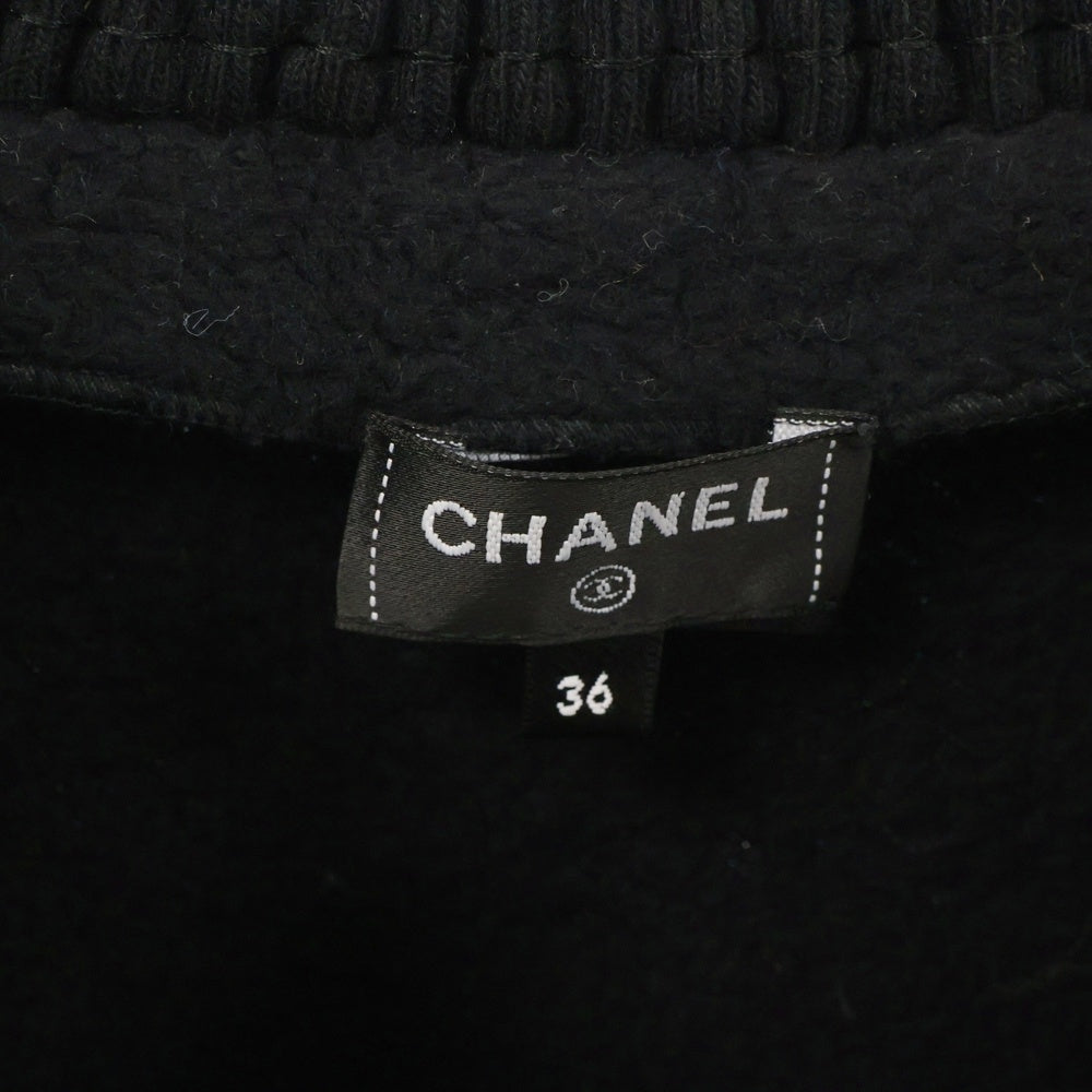CHANEL(シャネル) ココマーク カシミヤ ムートン生地 クルーネック レディース 長袖スウェット トレーナー ブラック P78920K