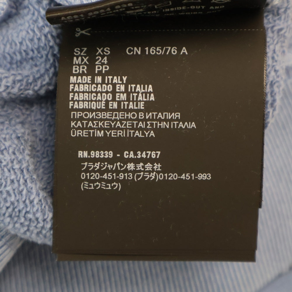 PRADA(プラダ) 25SS VINTAGE EFFECT BLUE SWEATSHIRT カレッジロゴプリント クルーネック 長袖スウェット ブルー レディース 134714