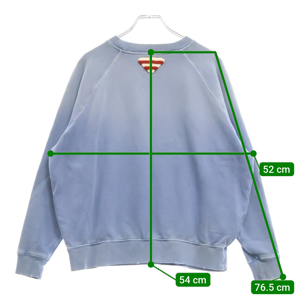 PRADA(プラダ) 25SS VINTAGE EFFECT BLUE SWEATSHIRT カレッジロゴプリント クルーネック 長袖スウェット ブルー レディース 134714