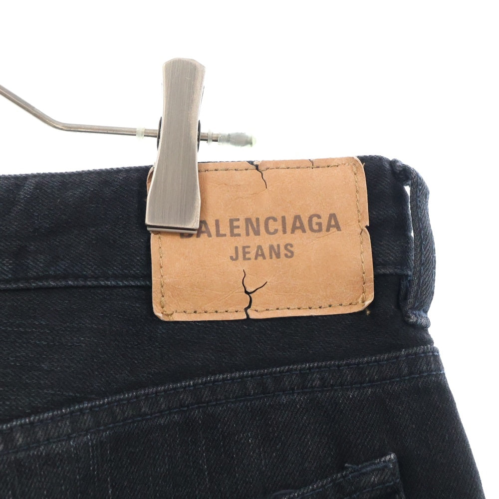 BALENCIAGA(バレンシアガ) ダブルニーワイドデニムパンツ ブラック 809444 TRW58