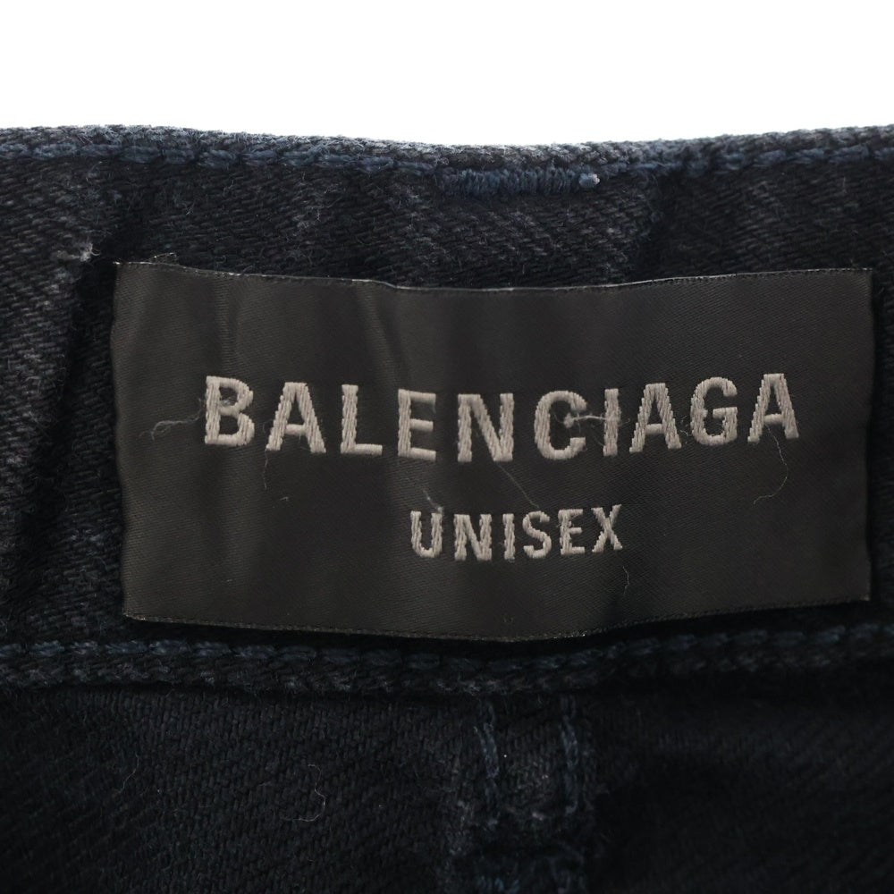 BALENCIAGA(バレンシアガ) ダブルニーワイドデニムパンツ ブラック 809444 TRW58