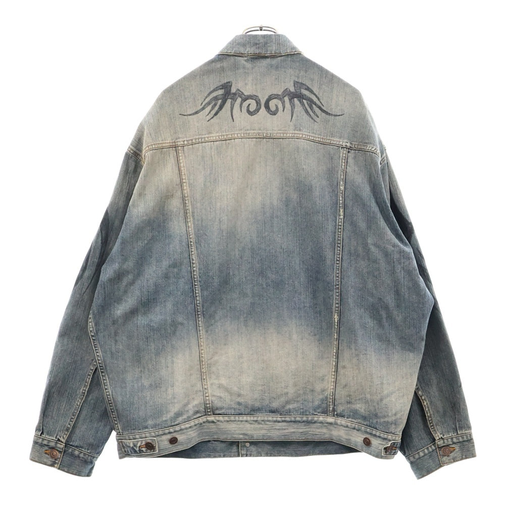 BALENCIAGA(バレンシアガ) Y2K袖トライバルデニムジャケット インディゴ 809457 TRW77