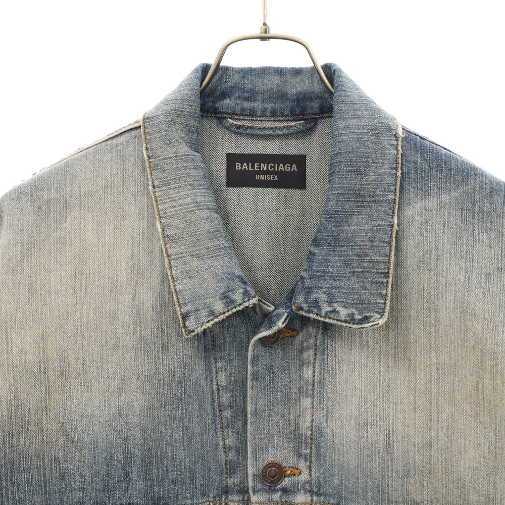BALENCIAGA(バレンシアガ) Y2K袖トライバルデニムジャケット インディゴ 809457 TRW77