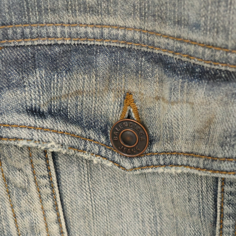 BALENCIAGA(バレンシアガ) Y2K袖トライバルデニムジャケット インディゴ 809457 TRW77