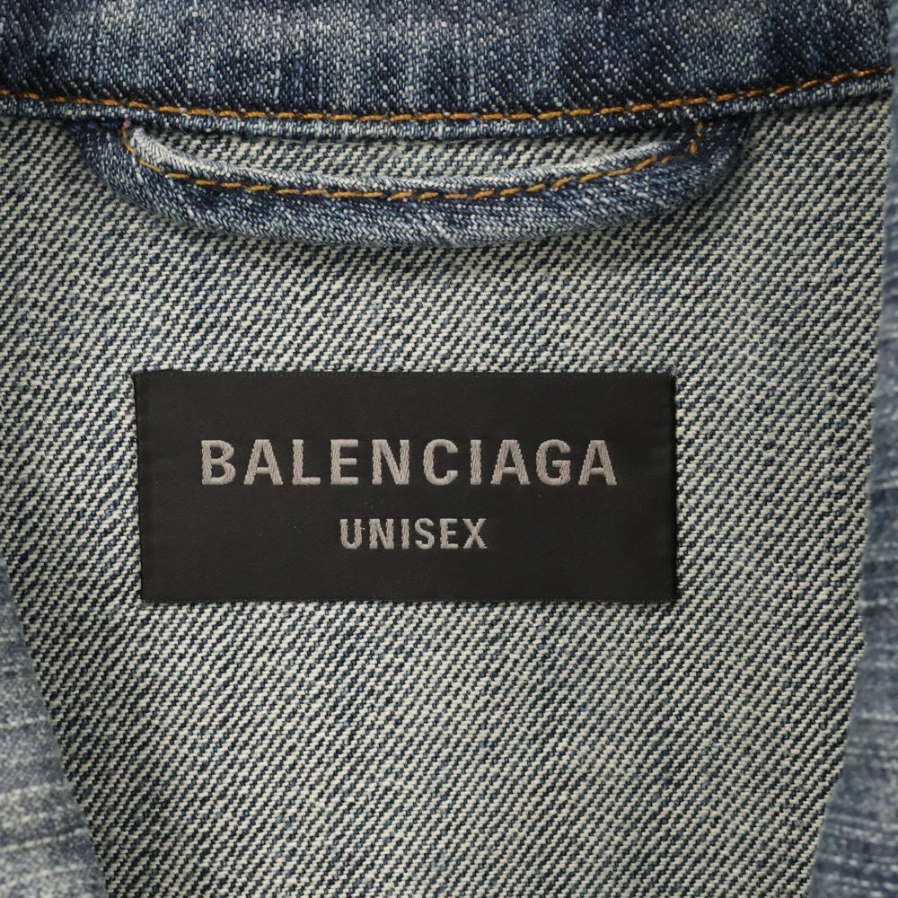 BALENCIAGA(バレンシアガ) Y2K袖トライバルデニムジャケット インディゴ 809457 TRW77