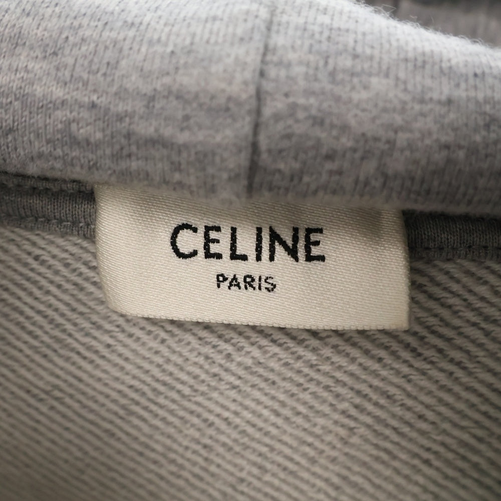 CELINE(セリーヌ) トリオンフ カシミヤ混 プルオーバーパーカー ショート丈フーディー グレー レディース 2Y769450I