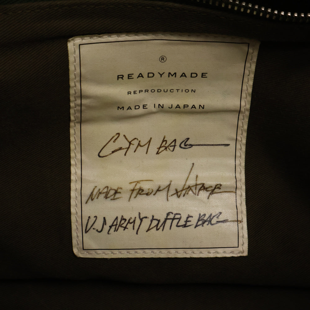 READY MADE(レディメイド) GYM BAG U.S ARMY DUFFLE BAG ジムバッグ ワッペン 2Way ショルダーバッグ グリーン
