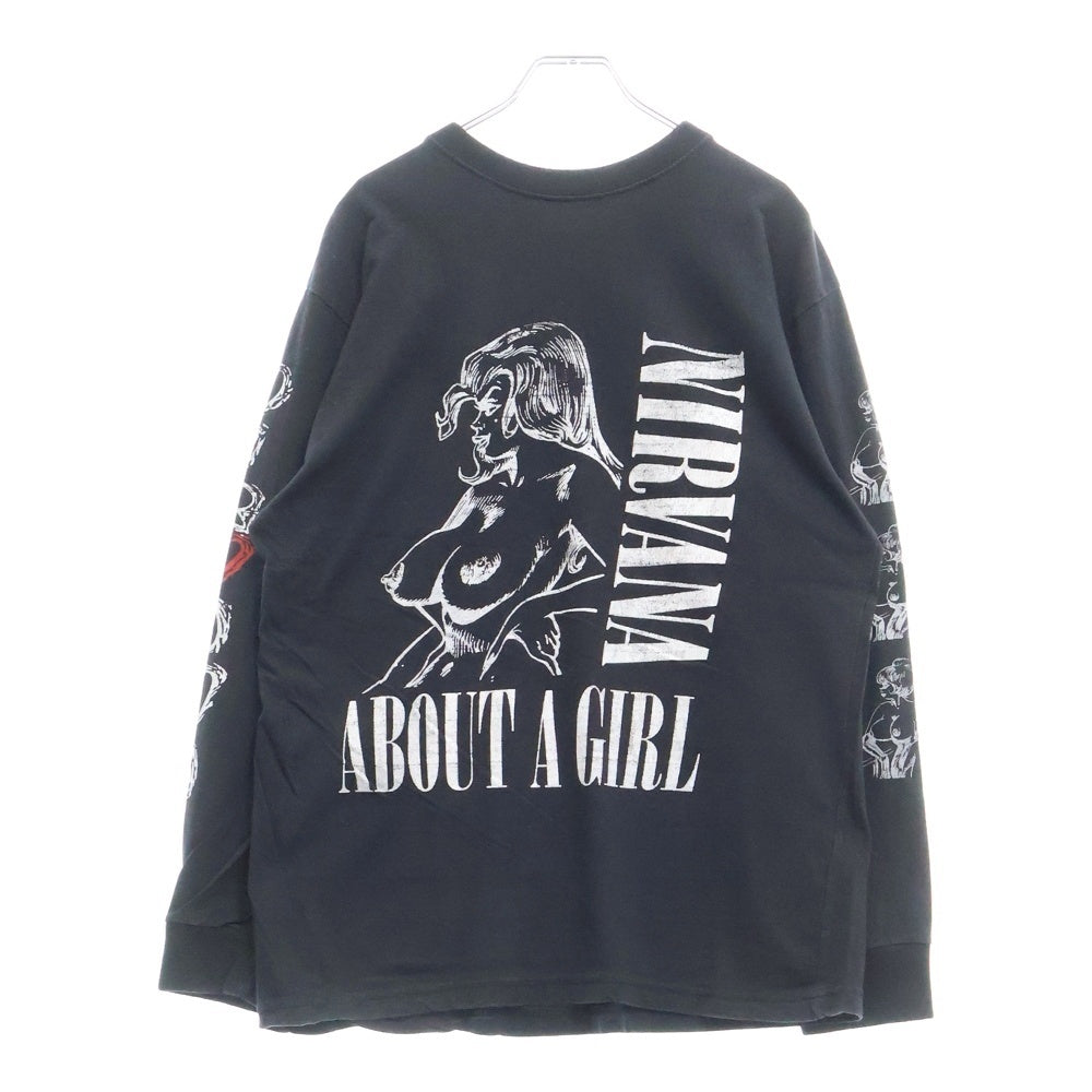 VINTAGE(ヴィンテージ) 90s NIRVANA BOOTLEG ABOUT A GIRL LS TEE ニルヴァーナ ブートレグ 両面プリント長袖Tシャツ 長袖カットソー ブラック