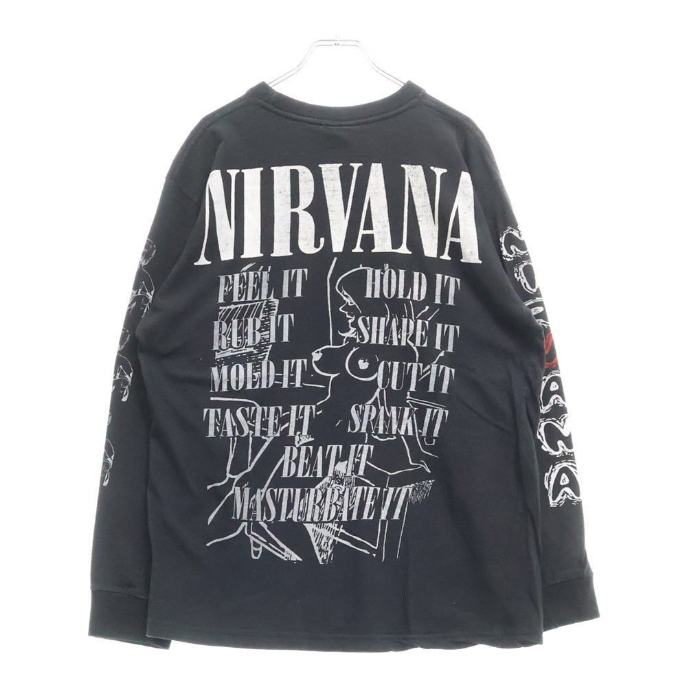 VINTAGE(ヴィンテージ) 90s NIRVANA BOOTLEG ABOUT A GIRL LS TEE ニルヴァーナ ブートレグ 両面プリント長袖Tシャツ 長袖カットソー ブラック