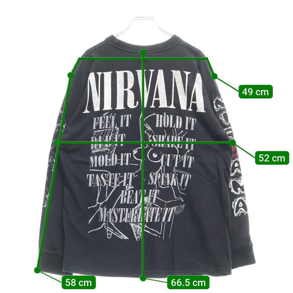 VINTAGE(ヴィンテージ) 90s NIRVANA BOOTLEG ABOUT A GIRL LS TEE ニルヴァーナ ブートレグ 両面プリント長袖Tシャツ 長袖カットソー ブラック