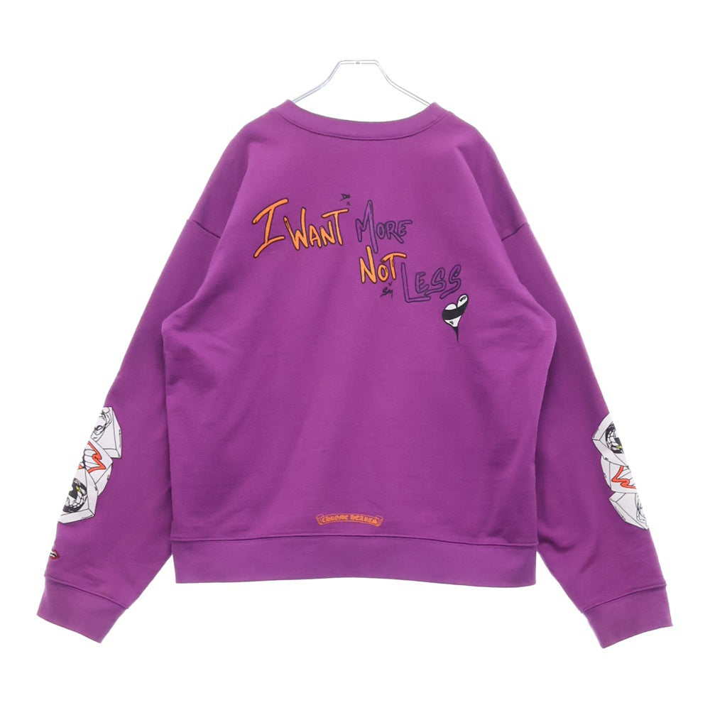 CHROME HEARTS(クロムハーツ) PPO IWANT MORE NOT LESS HD PLVR MATTY BOYプリント スウェットトレーナー パープル