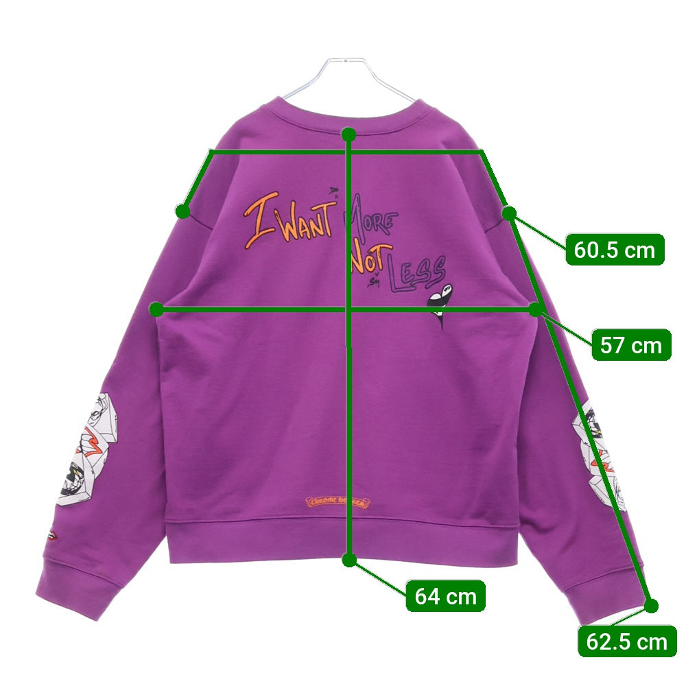 CHROME HEARTS(クロムハーツ) PPO IWANT MORE NOT LESS HD PLVR MATTY BOYプリント スウェットトレーナー パープル