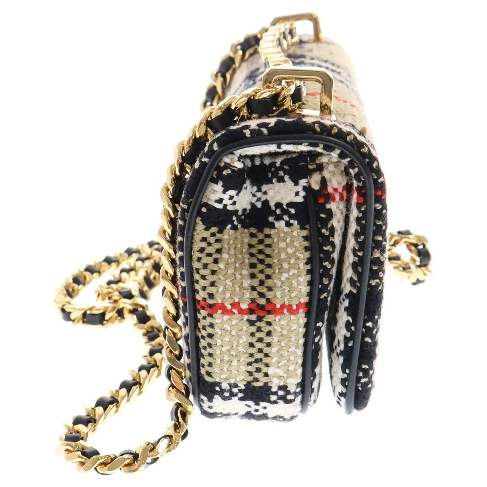 BURBERRY(バーバリー) Mini Lola ミニ ローラ チェック総柄 ツイード ショルダーバッグ ベージュ 8063083