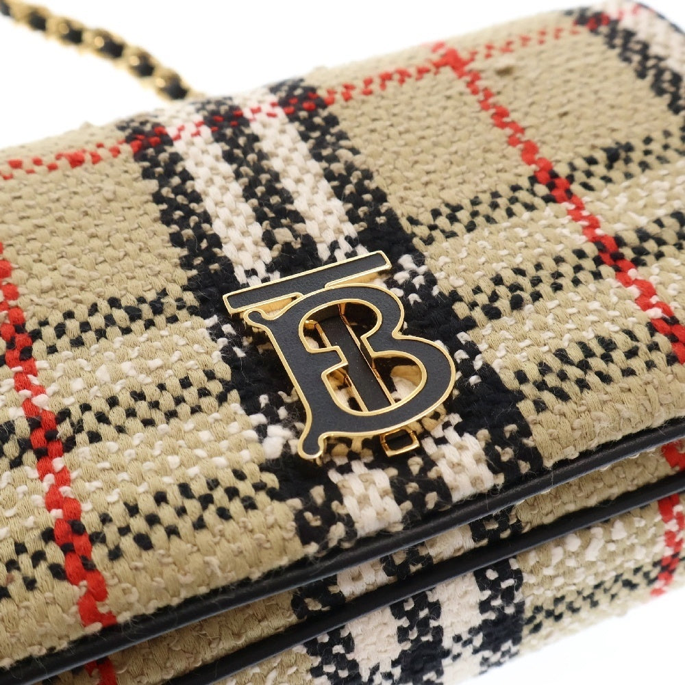 BURBERRY(バーバリー) Mini Lola ミニ ローラ チェック総柄 ツイード ショルダーバッグ ベージュ 8063083