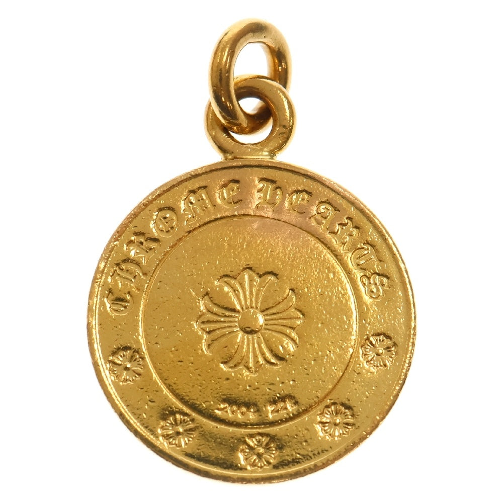 CHROME HEARTS(クロムハーツ) 22K CHRM ANGL MDL P/DIA エンジェルメダル PAVEダイヤ ペンダントトップ ゴールド