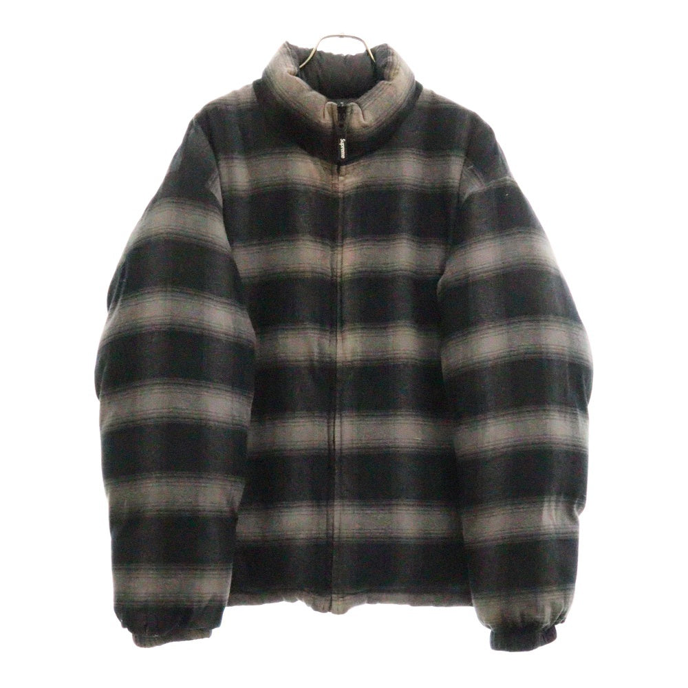 SUPREME(シュプリーム) 22AW Flannel Reversible Puffer Jacket フランネル リバーシブル パファー ジャケット ブラック