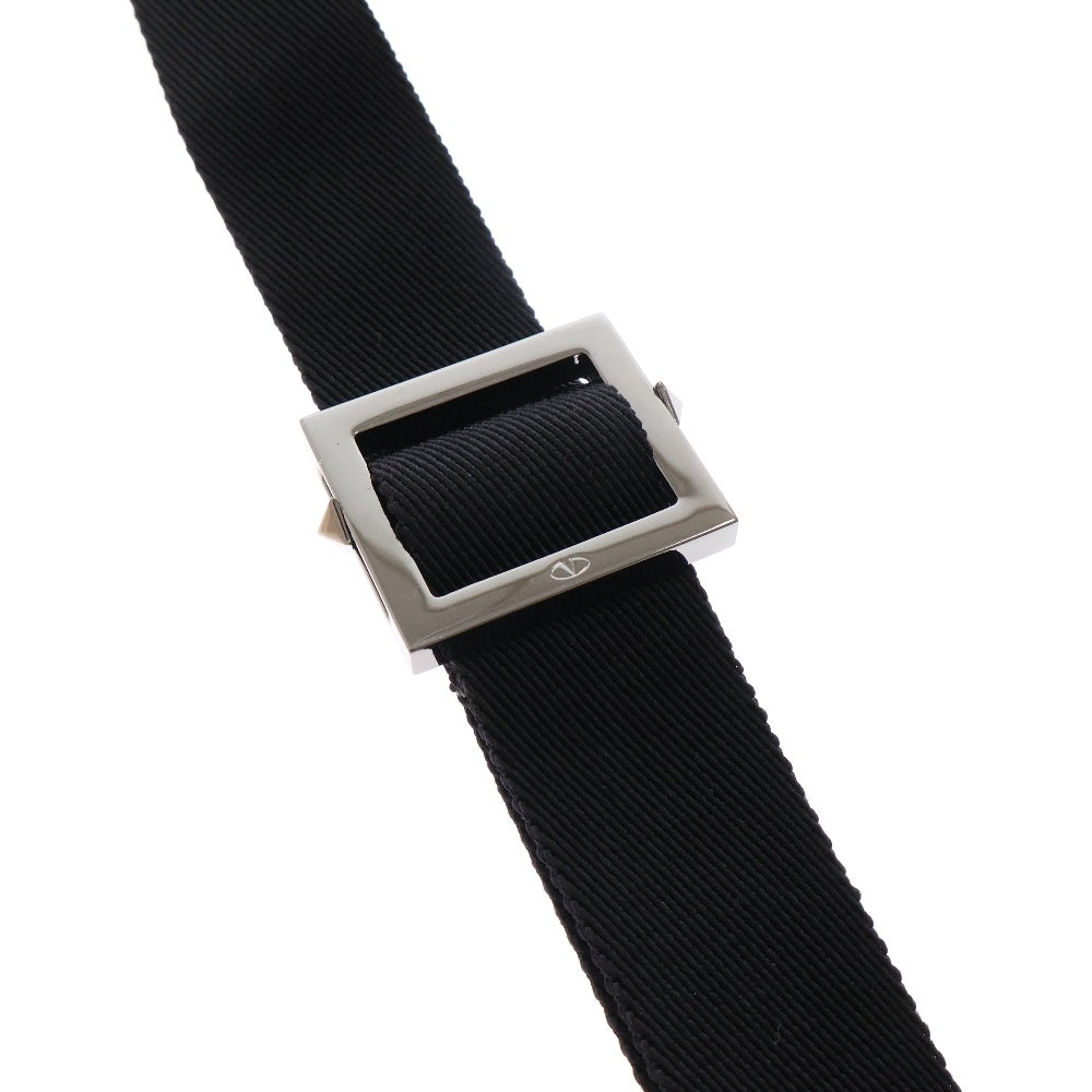 VALENTINO(ヴァレンチノ) ロックスタッズ付 ナイロン メッセンジャーバッグ ブラック