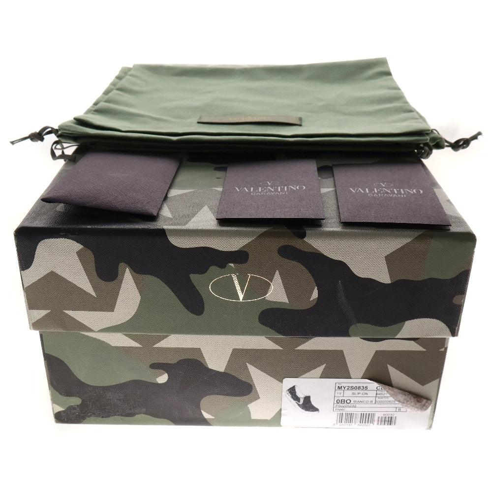 VALENTINO(ヴァレンチノ) 17AW スター 総柄 ロックラバースタッズ付 ローカットシューズ スリッポン ホワイト MY2S0835