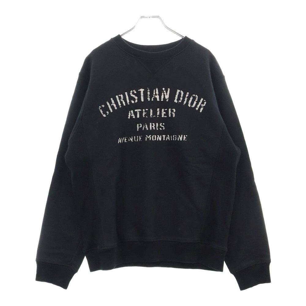 DIOR(ディオール) 20AW Atelier Logo Sweatshirt アトリエロゴプリント クルーネックスウェットトレーナー ブラック 043J655A0531