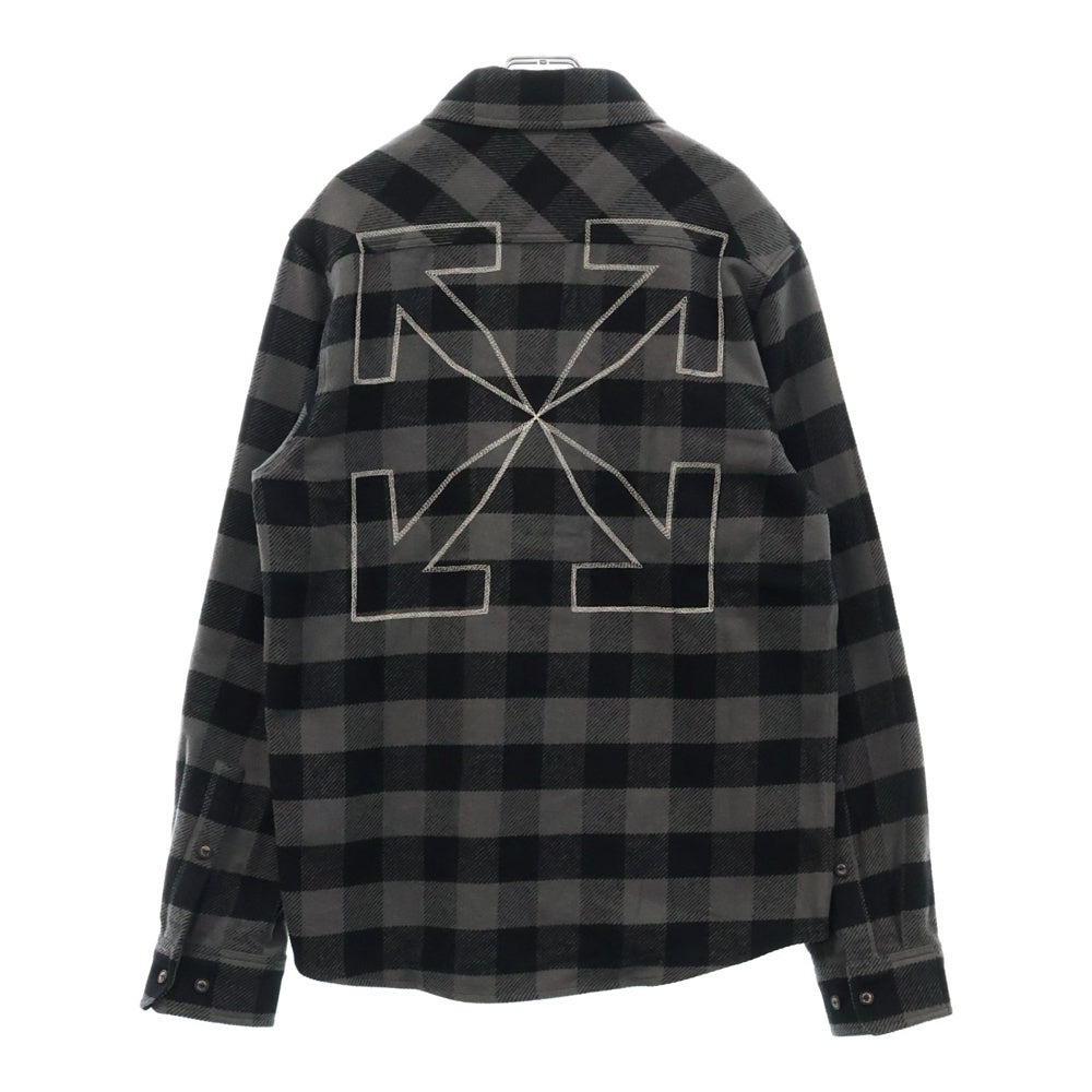 OFF-WHITE(オフホワイト) 21AW Plaid Flannel Shirt チェック柄 フランネル 長袖シャツ ブラック/グレー OMGA133F21FAB001