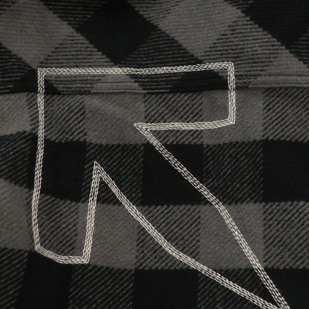 OFF-WHITE(オフホワイト) 21AW Plaid Flannel Shirt チェック柄 フランネル 長袖シャツ ブラック/グレー OMGA133F21FAB001