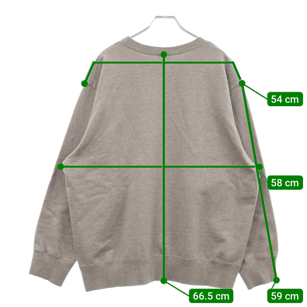 kolor BEACON(カラービーコン) 21SS LOGO SWEAT SHIRT フロントプリント クルーネック 長袖スウェット グレー 21SBM-T05232