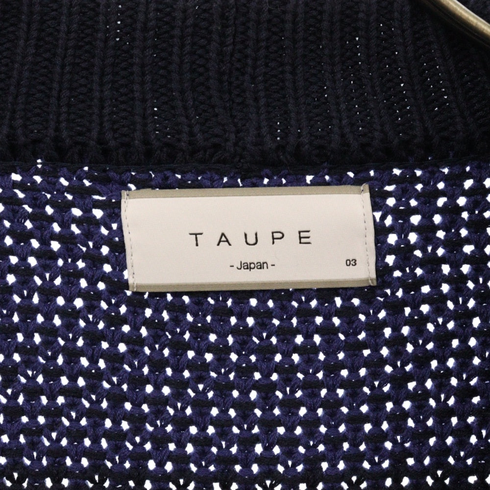 TAUPE(トープ) RAHBEN WAFFLE KNIT CARDIGAN ワッフルニット カーディガン ネイビー TPM22307001