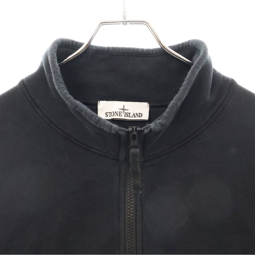 STONE ISLAND(ストーンアイランド) 22AW LogoPatch Halfzip Sweatshirt ロゴワッペン付 ハーフジップ スウェット ブラック 771561920