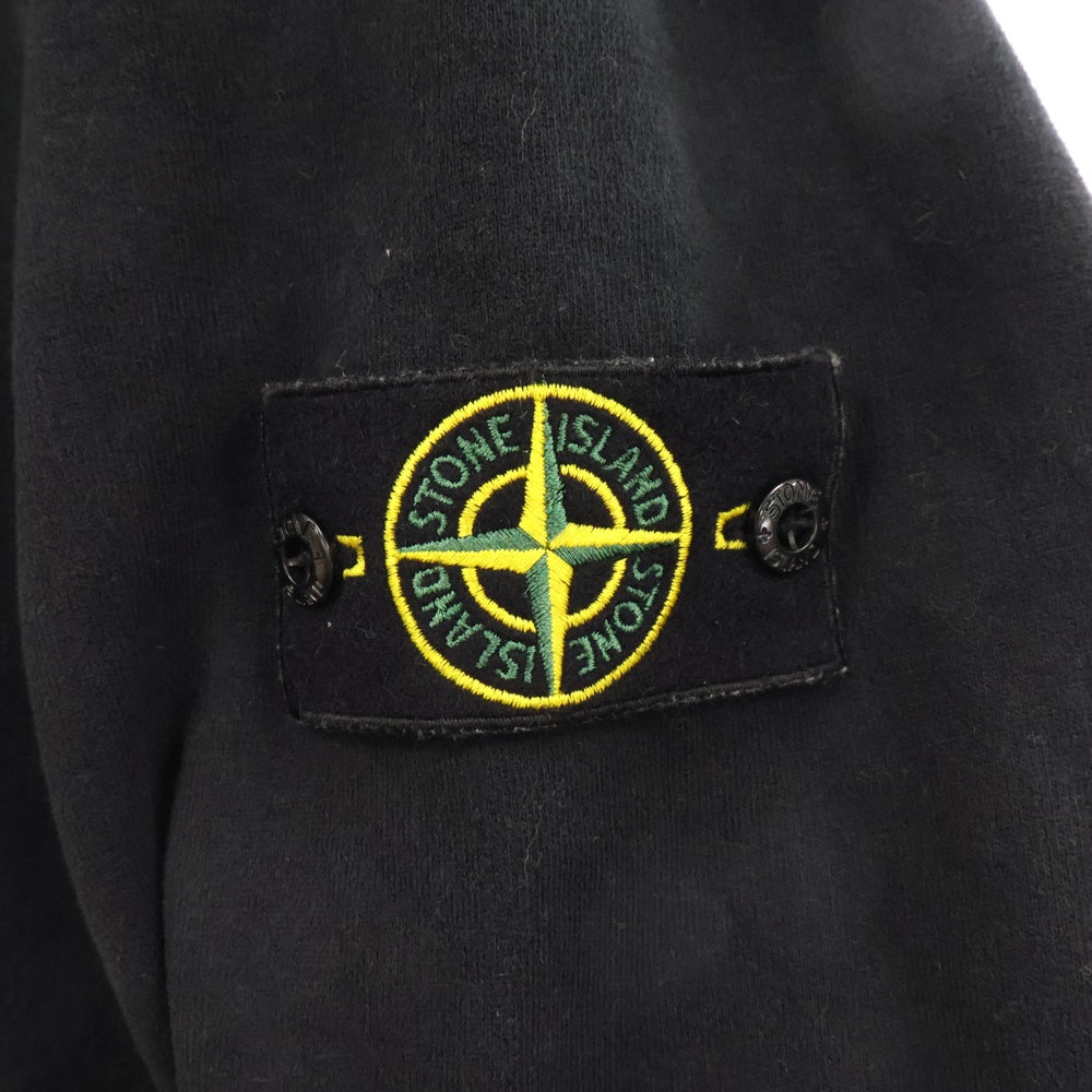 STONE ISLAND(ストーンアイランド) 22AW LogoPatch Halfzip Sweatshirt ロゴワッペン付 ハーフジップ スウェット ブラック 771561920