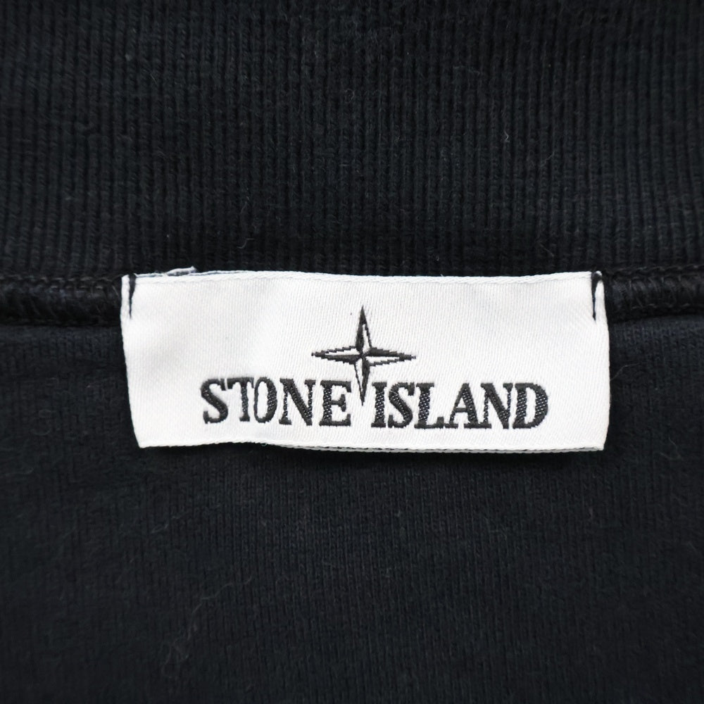 STONE ISLAND(ストーンアイランド) 22AW LogoPatch Halfzip Sweatshirt ロゴワッペン付 ハーフジップ スウェット ブラック 771561920