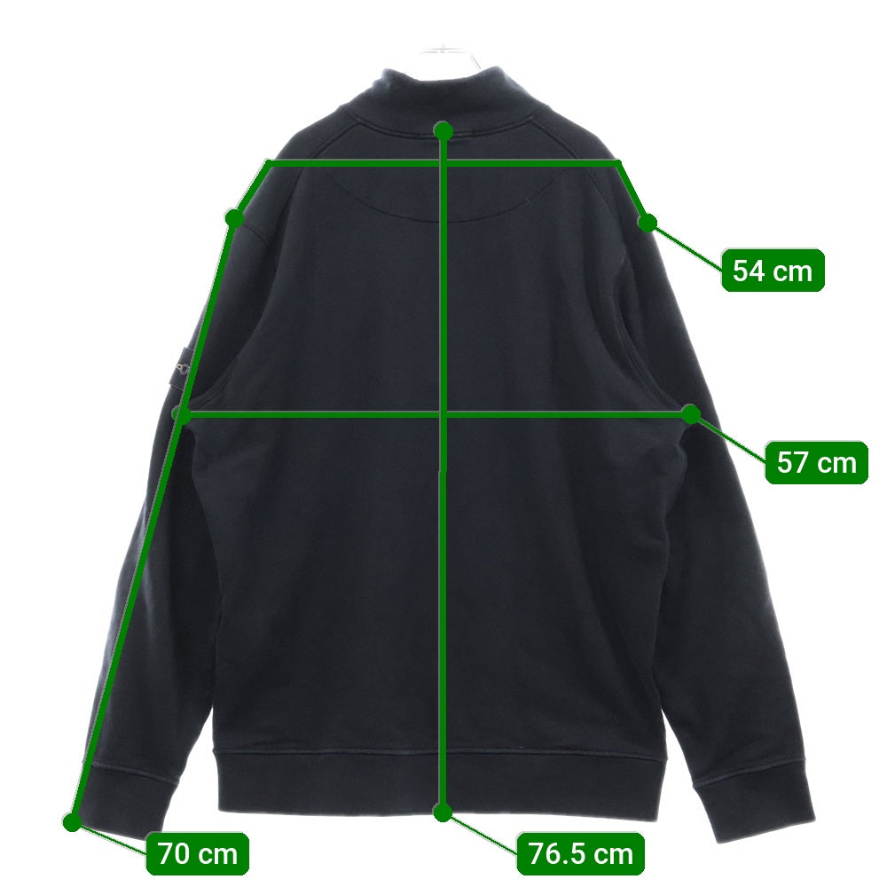STONE ISLAND(ストーンアイランド) 22AW LogoPatch Halfzip Sweatshirt ロゴワッペン付 ハーフジップ スウェット ブラック 771561920