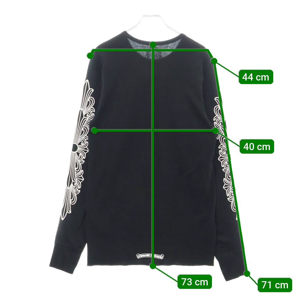 CHROME HEARTS(クロムハーツ) CH L S 1 Thermal 袖フローラルサーマル長袖カットソー ブラック