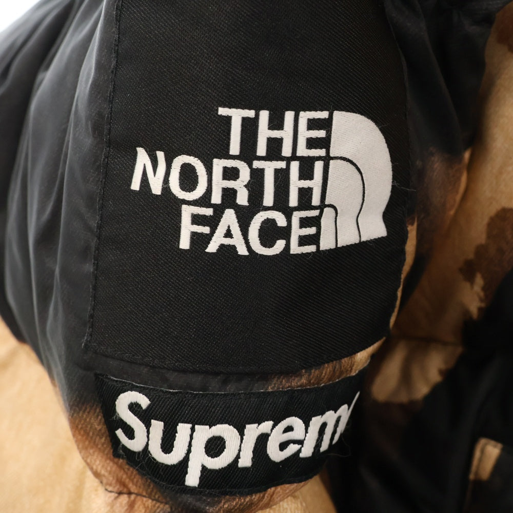 SUPREME(シュプリーム) 21AW×THE NORTH FACE Bleached Denim Print Nuptse Jacket ノースフェイス ブリーチデニムプリントヌプシダウンジャケット ND52100I ブラック