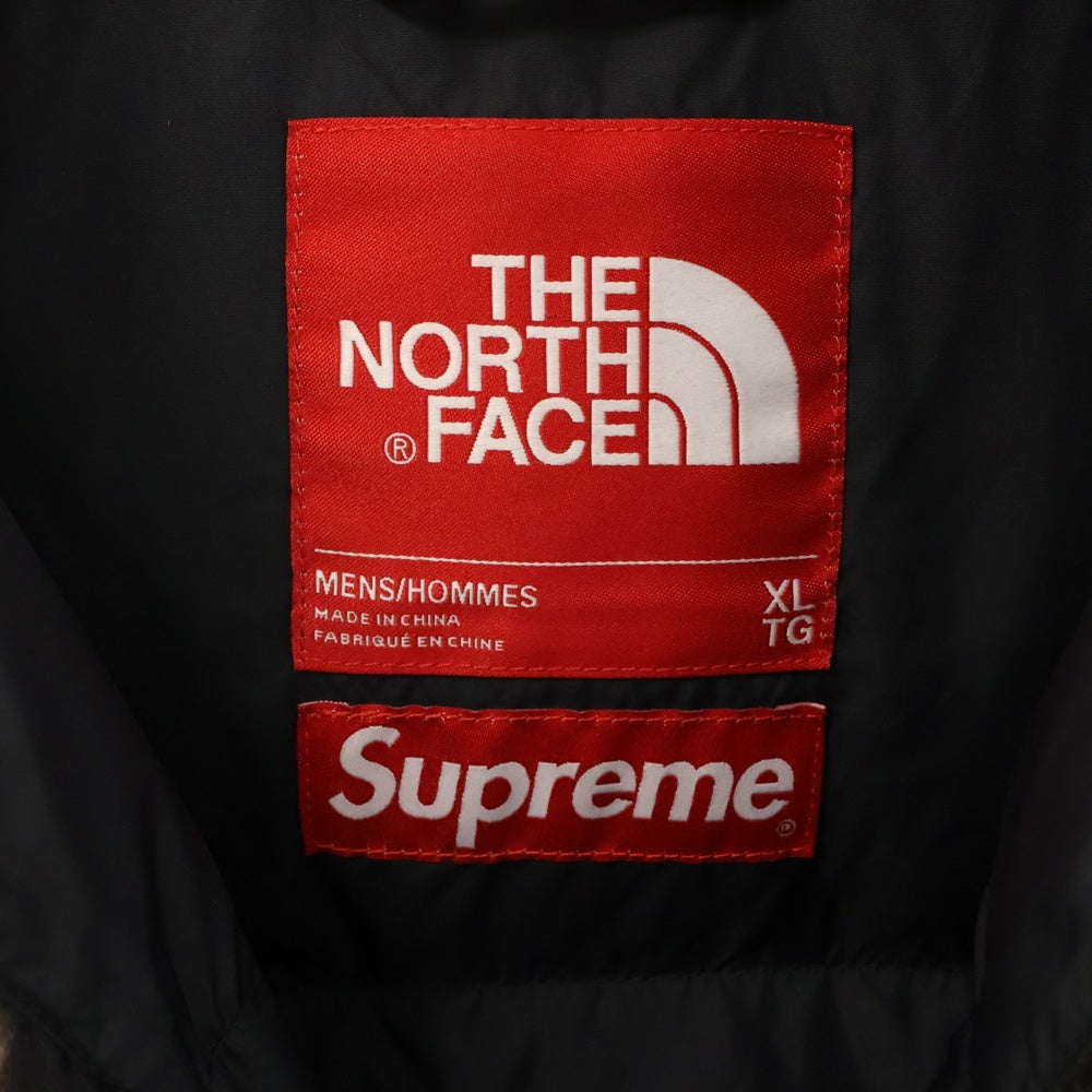 SUPREME(シュプリーム) 21AW×THE NORTH FACE Bleached Denim Print Nuptse Jacket ノースフェイス ブリーチデニムプリントヌプシダウンジャケット ND52100I ブラック