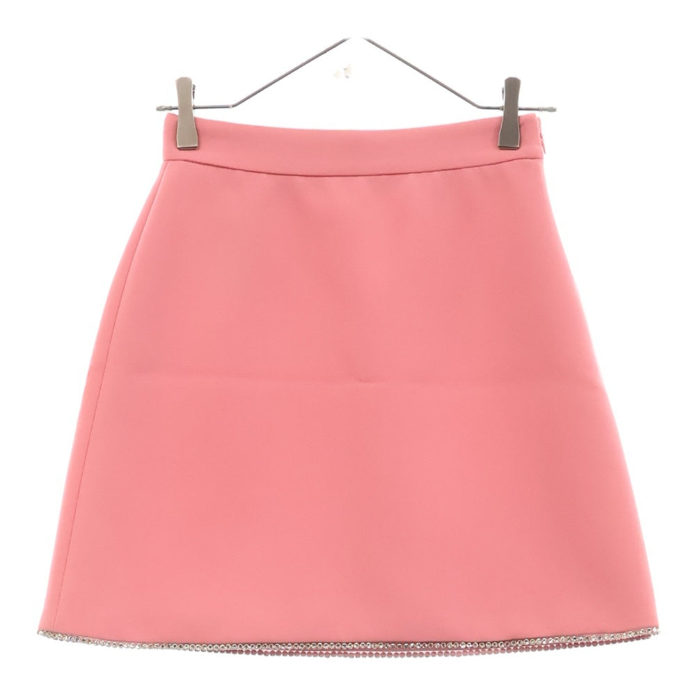 miumiu(ミュウミュウ) Mini Skirt 裾ラインストーン レディース スカート ピンク MG1345 1LW6
