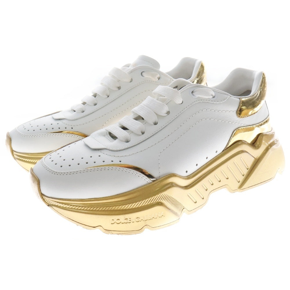 DOLCE & GABBANA(ドルチェアンドガッバーナ) DAYMASTER アウトソールロゴ レザー レディース ローカットスニーカー ゴールド CK1791AW615