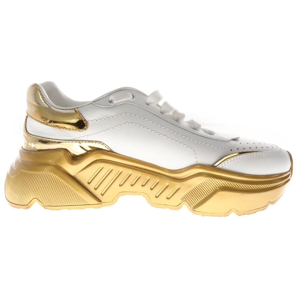 DOLCE & GABBANA(ドルチェアンドガッバーナ) DAYMASTER アウトソールロゴ レザー レディース ローカットスニーカー ゴールド CK1791AW615