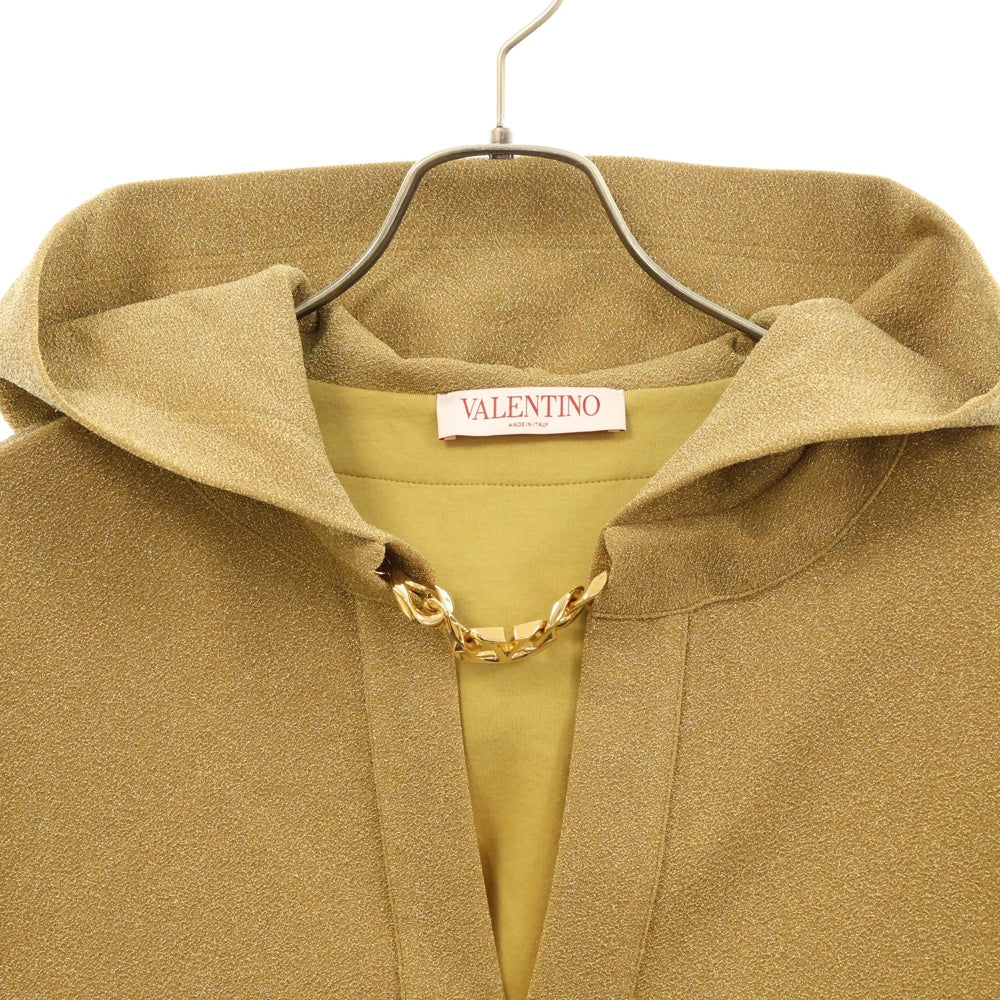 VALENTINO(ヴァレンチノ) フロントロゴチェーン スリッド レディース プルオーバーパーカー ゴールド 283MF20Y7PF