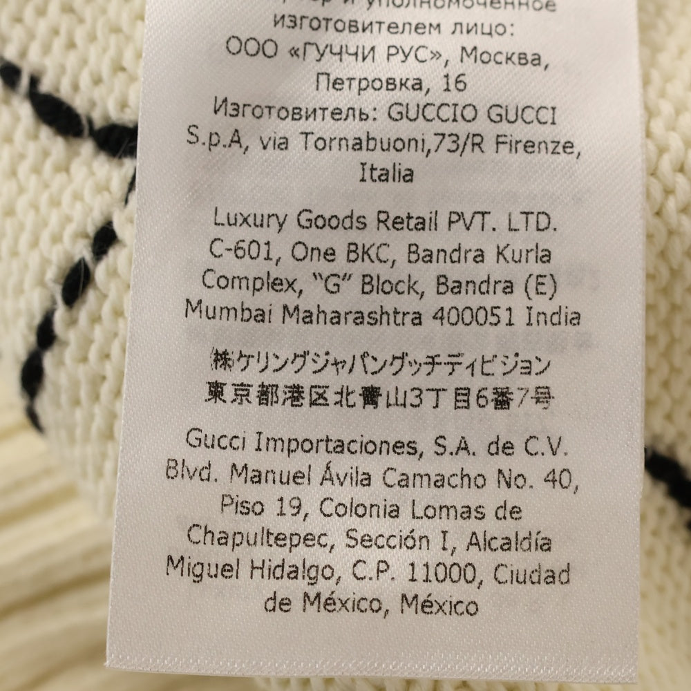 GUCCI(グッチ) GGリボン付 クルーネック ニットベスト ホワイト レディース 657846