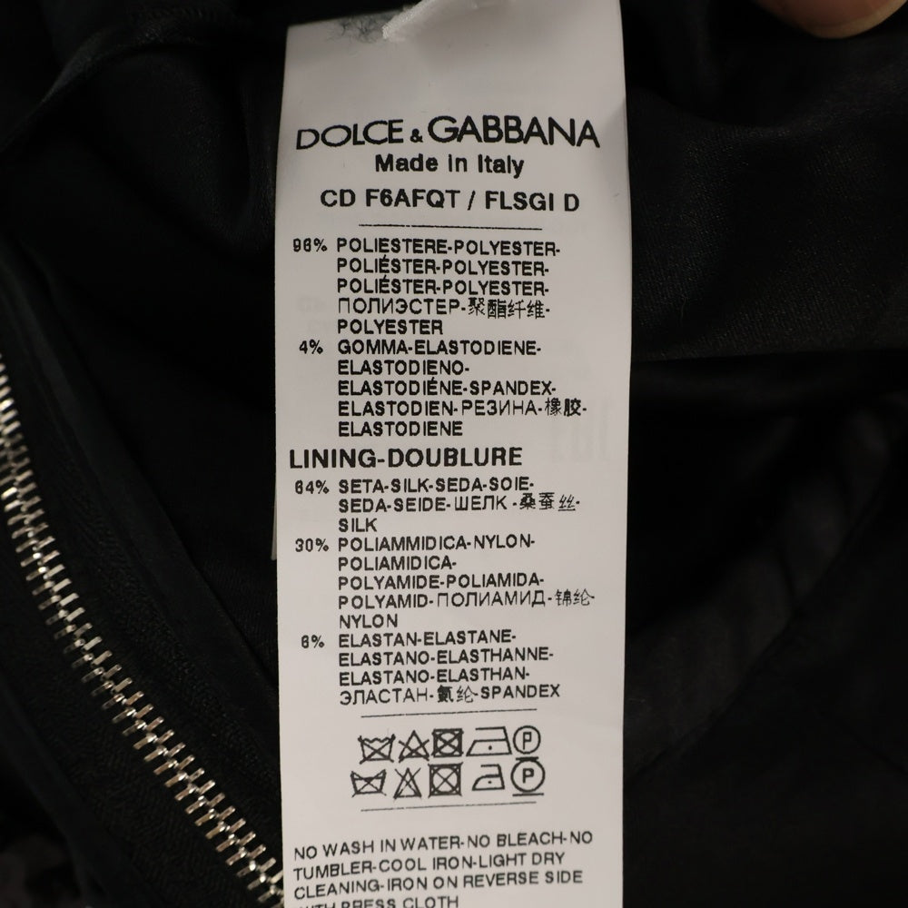 DOLCE & GABBANA(ドルチェアンドガッバーナ) オールスパンコール レディース バックジップ ワンピース シルバー/ブラック F8AFQT