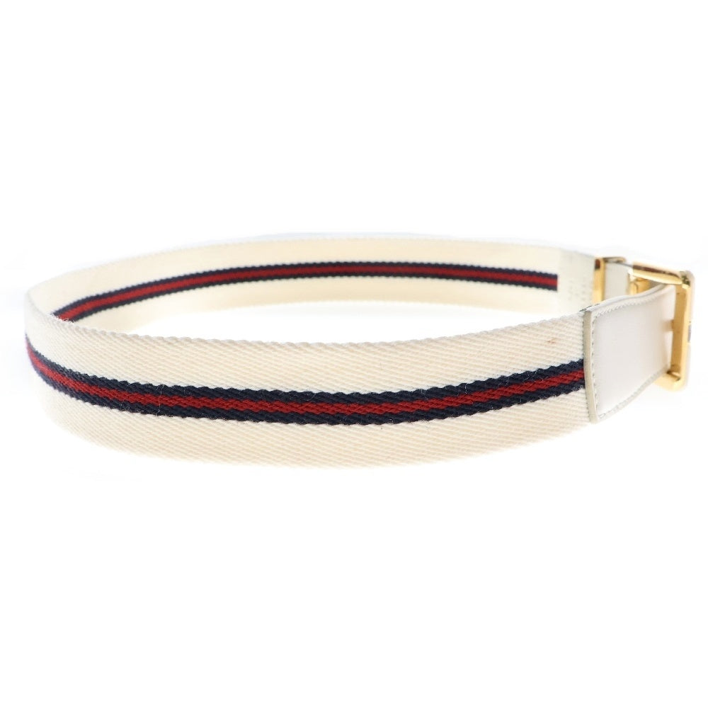 GUCCI(グッチ) GG刻印ベルトストラップ レーヨン ウール レディースベルト ホワイト/レッド/ネイビー 670292