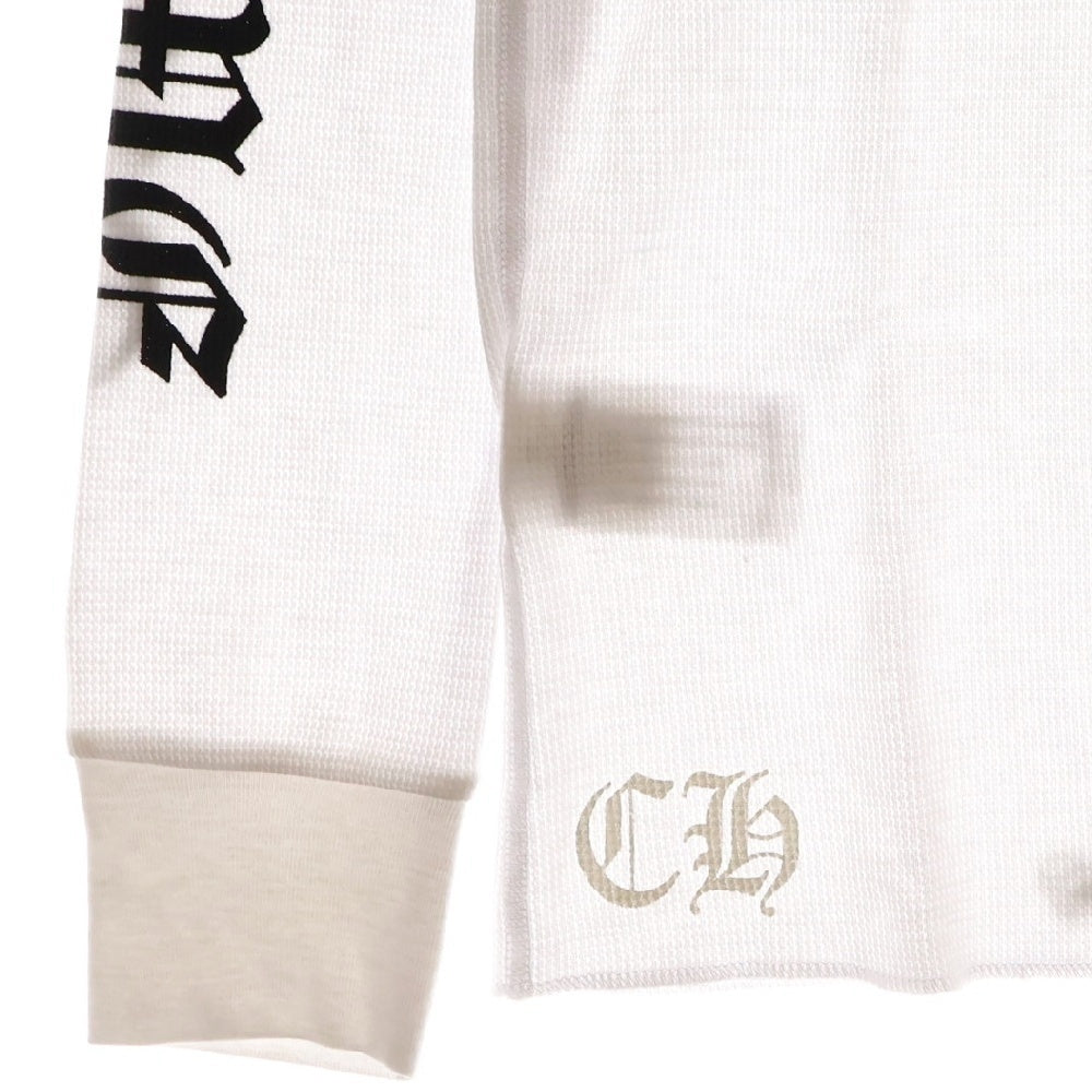 CHROME HEARTS(クロムハーツ) Thermal L S 袖ロゴプリントサーマル長袖カットソー ホワイト